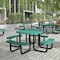Flash Furniture Creekside Round Outdoor Picnic Table, Green Top/Seat, Black Frame, Mesh Metal Top, 46 in SLF-EMR-46-GN-GG - alternate 1
